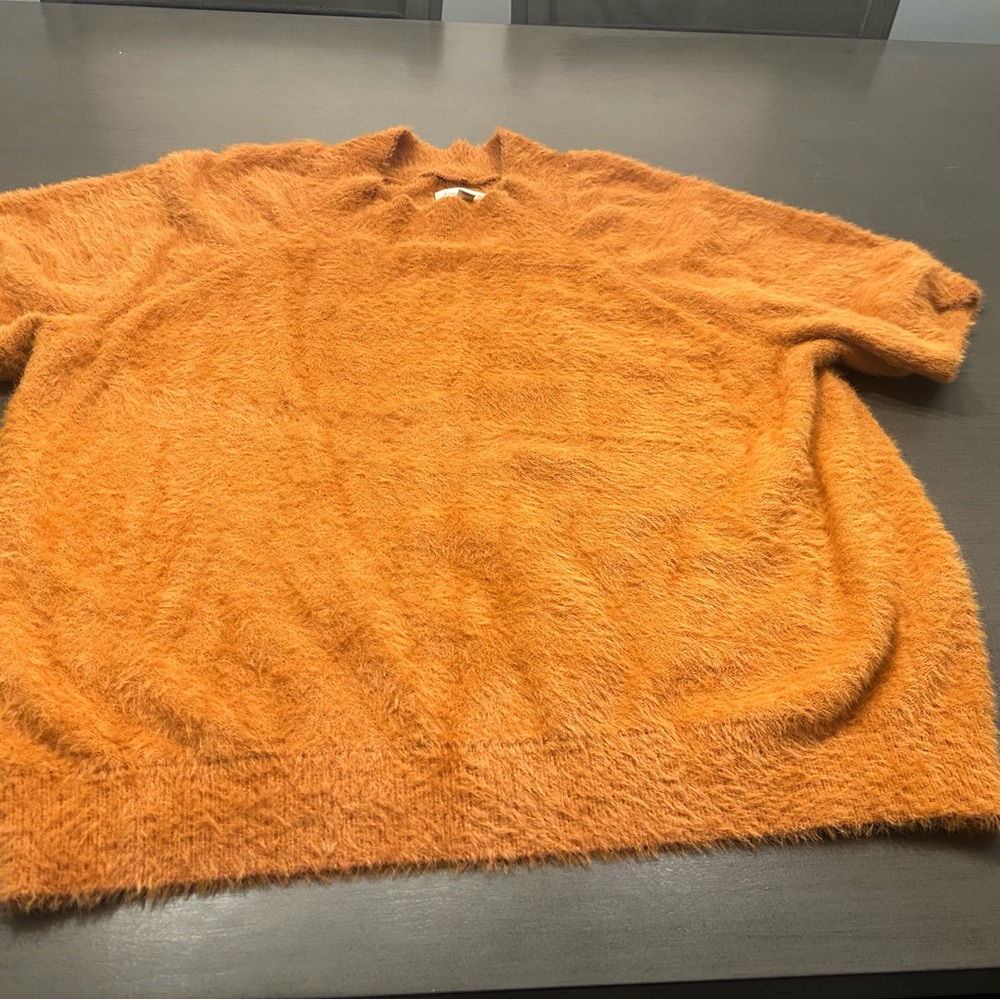 Pilcro Vibrant Orange Fuzzy Sweater